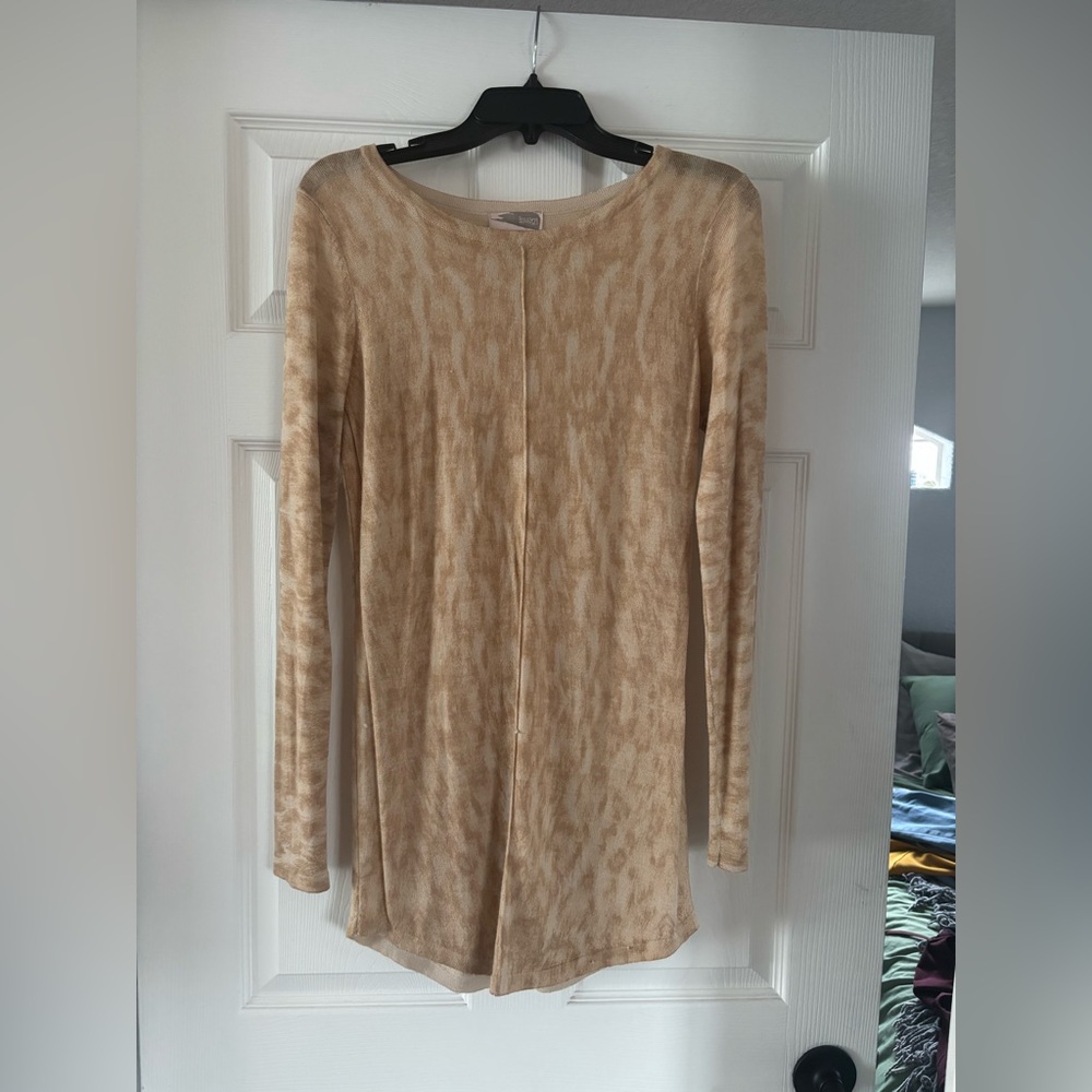 Forever 21 Tan Leopard Print Sweater Tunic